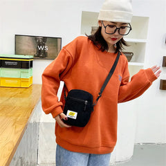 Corduroy Zipper Crossbody Bag for Women Daily Phone Purse