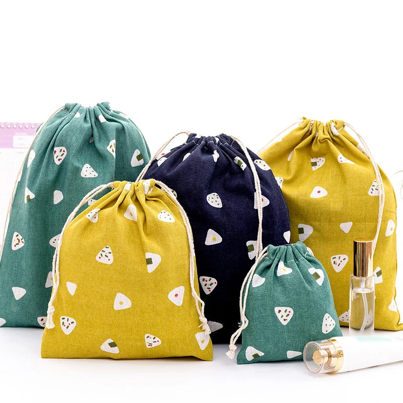 Reusable Cotton Drawstring Shopping Bag Eco Grocery Cloth Pouch