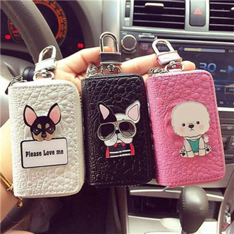 Cow Leather Key Wallet Cartoon animal Car Key Pouch