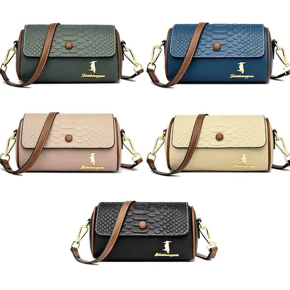 Crocodile Barrel-shaped Mini Tote Sac PU Leather Messenger Bag