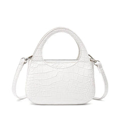 Crocodile Pattern Shoulder Womens Bag PU Leather Short Handle Mini Handbag