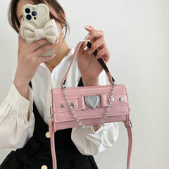 Crocodile Pattern Women Shoulder Messenger Bag Chain Vintage Ladies Purse