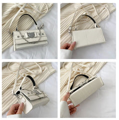 Crocodile Pattern Women Shoulder Messenger Bag Chain Vintage Ladies Purse