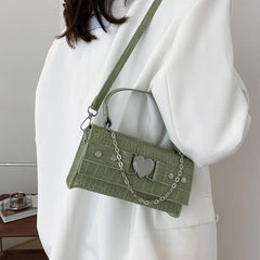 Crocodile Pattern Women Shoulder Messenger Bag Chain Vintage Ladies Purse