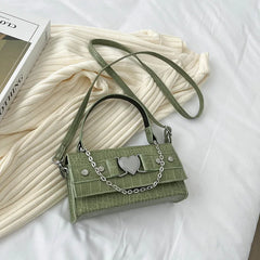 Crocodile Pattern Women Shoulder Messenger Bag Chain Vintage Ladies Purse