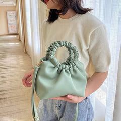 Cloud Pleated Crossbody Bag Women Daily Shoulder Messenger Handbag