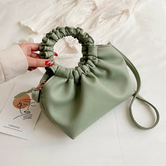 Cloud Pleated Crossbody Bag Women Daily Shoulder Messenger Handbag
