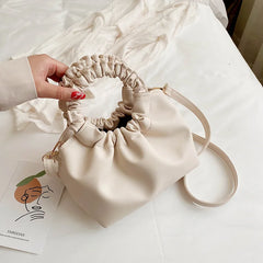 Cloud Pleated Crossbody Bag Women Daily Shoulder Messenger Handbag