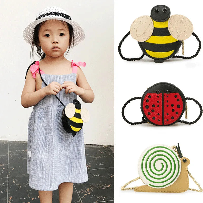 Kids Girls Cartoon Bee Messenger Bag Shoulder Purses Tassel Bag