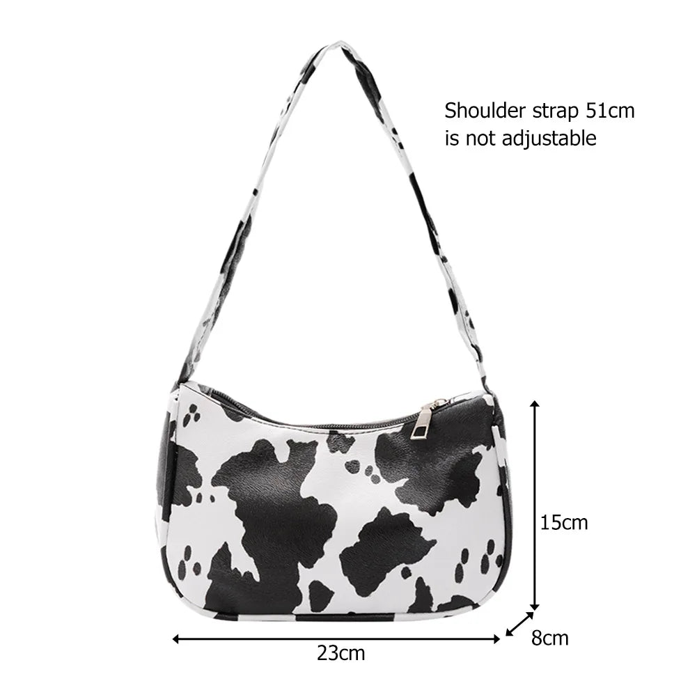 Milk Cow Print Women Messenger Bags Shoulder Mini Bags Travel Zipper Wallets