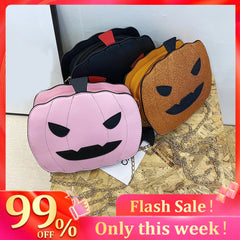 Glitter Pumpkin Shape Chain Messenger Bag Women Small Purse Crossbody Bags