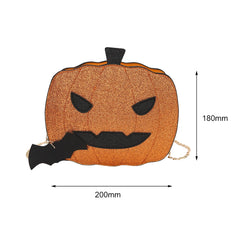Glitter Pumpkin Shape Chain Messenger Bag Women Small Purse Crossbody Bags