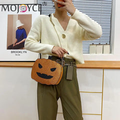Glitter Pumpkin Shape Chain Messenger Bag Women Small Purse Crossbody Bags