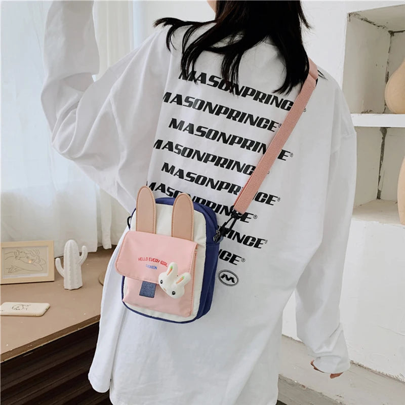 Women Canvas CrossBody Bag Zipper Messenger Purses Casual Shoulder Bag