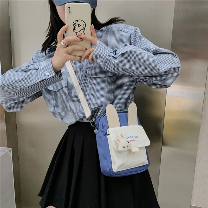 Women Canvas CrossBody Bag Zipper Messenger Purses Casual Shoulder Bag