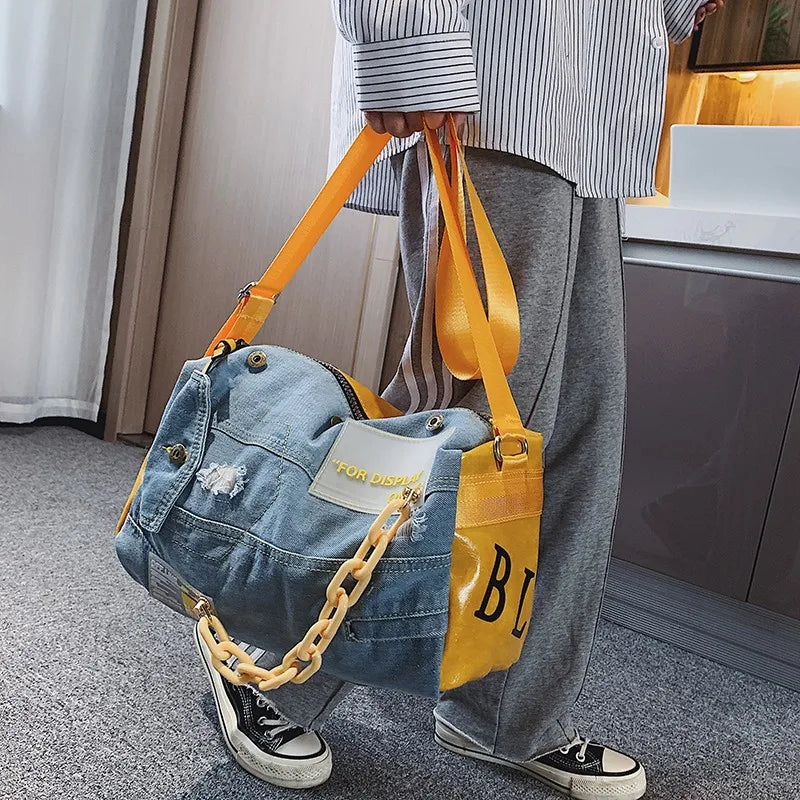 Denim Women Shoulder Bags Large Capacity Travel Bag Women Bags Jeans Crossbody B