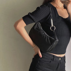 Nylon Underarm Bag Women Small Shoulder Purse Handbags