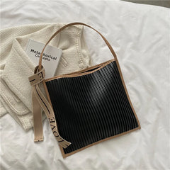 Pleated Shoulder Bag High Capacity Handbags Women Crossbody Tote Bags