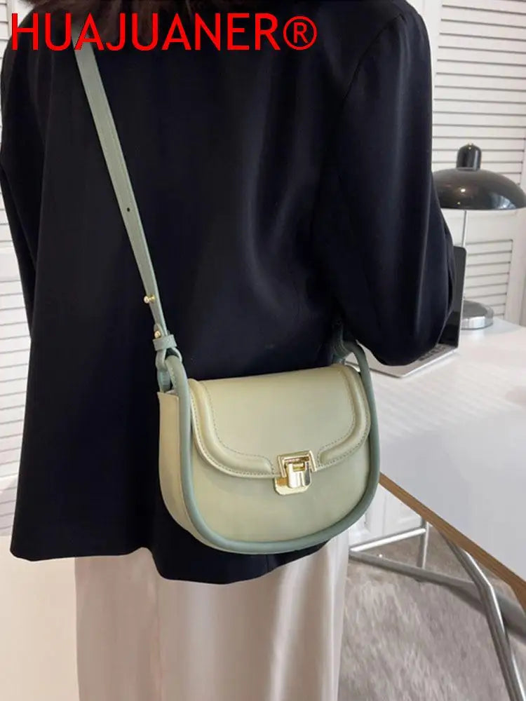 Women's Saddle Shoulder Bag Pu Leather Tote