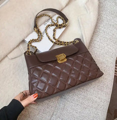 Diamond Lattice Chain Handbags Women Shoulder Crossbody Bags