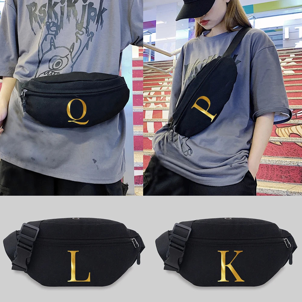 Zipper Mobile Phone Belt Bag One Shoulder Messenger Banana Bag