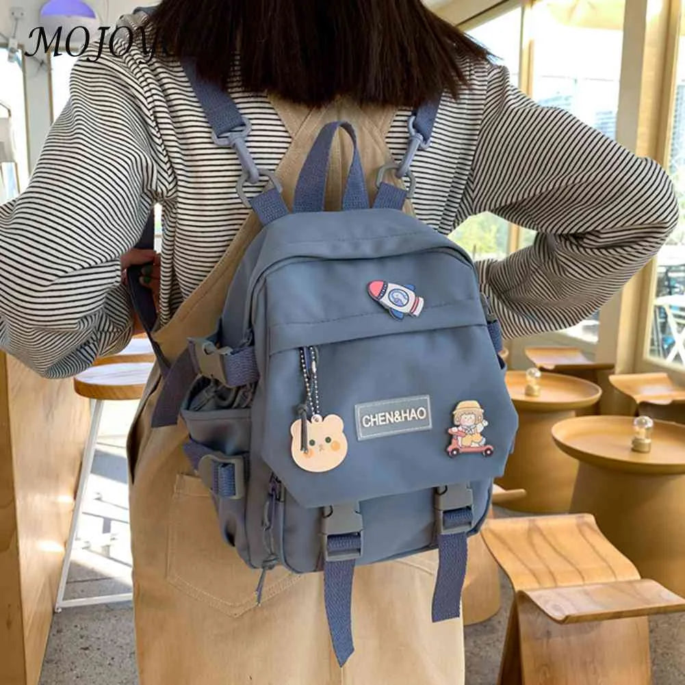 Female Backpack Nylon School Bag Student High School