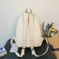 Female Canvas Backpack Women Solid Backpack for College School