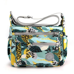 Floral Print Women Shoulder Bag Female High Light Nylon Small Cross Body Bag