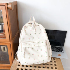 Floral Printed Backpack for Women Travel Flower Large Capacity Student Girls