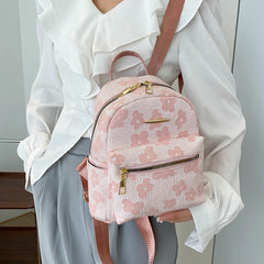 Flower Print Backpacks for Girls Casual Soft Canvas Student School Bag