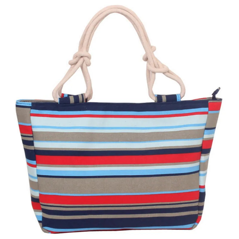 Floral Canvas Shoulder Bag Large Tote Handbag