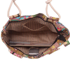 Floral Canvas Shoulder Bag Large Tote Handbag