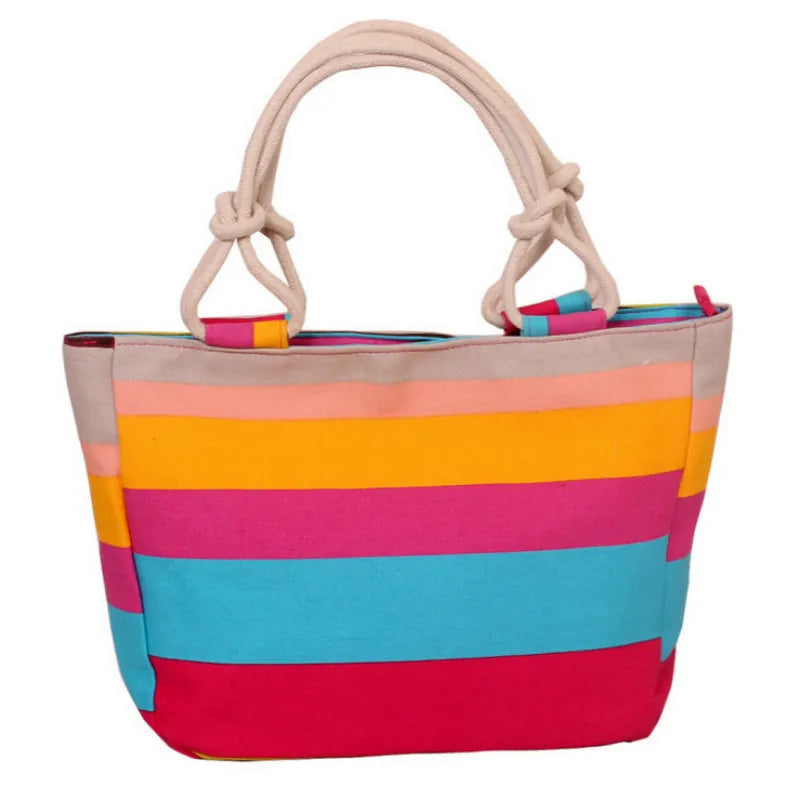 Floral Canvas Shoulder Bag Large Tote Handbag