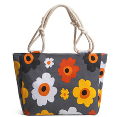 Floral Canvas Shoulder Bag Large Tote Handbag