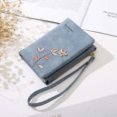 Fresh Flower Small Wallet Soft Leather Ladies Purses Short Female Wallet