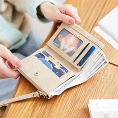Fresh Flower Small Wallet Soft Leather Ladies Purses Short Female Wallet