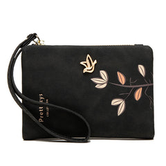 Fresh Flower Small Wallet Soft Leather Ladies Purses Short Female Wallet