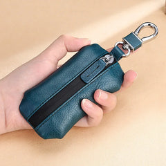 Leather Car Key Wallet Waterproof Zipper Keys Organizer Men Casual Key Cover