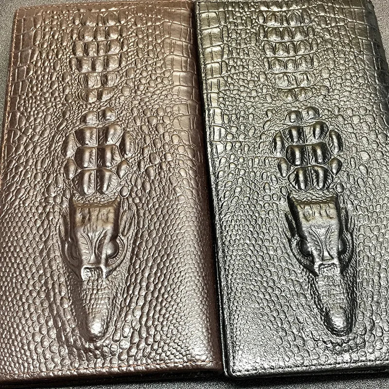 Personalized Crocodile Cattle Long Wallet