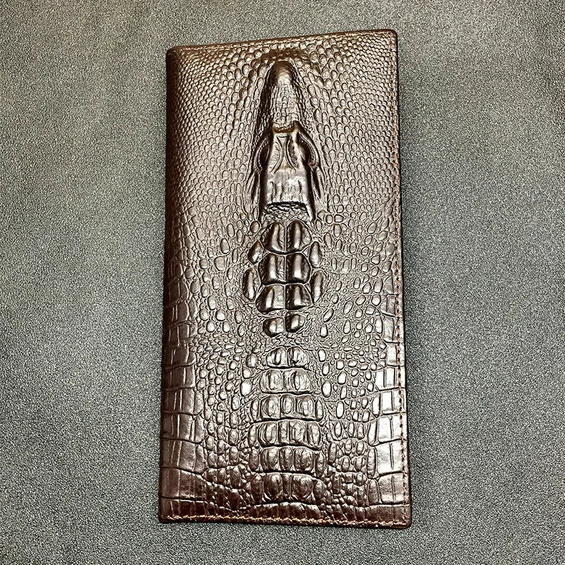 Personalized Crocodile Cattle Long Wallet