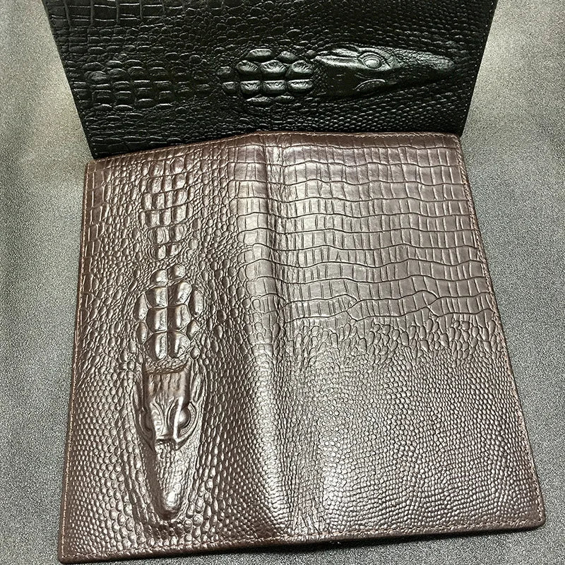 Personalized Crocodile Cattle Long Wallet