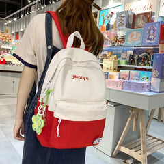 Girl College School Bag Casual Women Backpack Striped Book Packbags