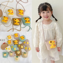 Kids Cartoon Straw Woven Shoulder Bag