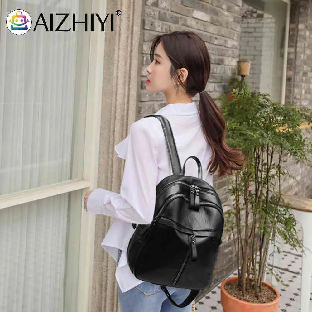 Women PU Leather Shoulder Bag Backpack Travel Handbags Large Capacity
