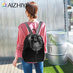 Women PU Leather Shoulder Bag Backpack Travel Handbags Large Capacity