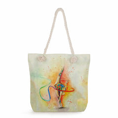 Watercolor Gymnastics Art Print Shoulder Bag Girls High Capacity Handbag