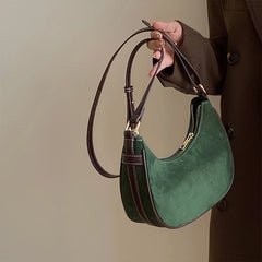 Half Moon Vintage Green Women's Purse Handbag