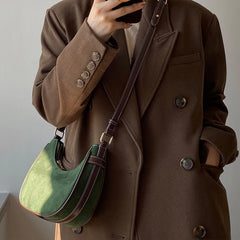 Half Moon Vintage Green Women's Purse Handbag