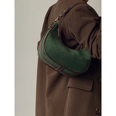Half Moon Vintage Green Women's Purse Handbag