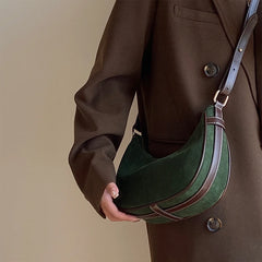 Half Moon Vintage Green Women's Purse Handbag